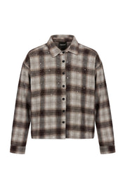 Flanella Shirt "RUDE DIAMOND" Rhinestones Sand