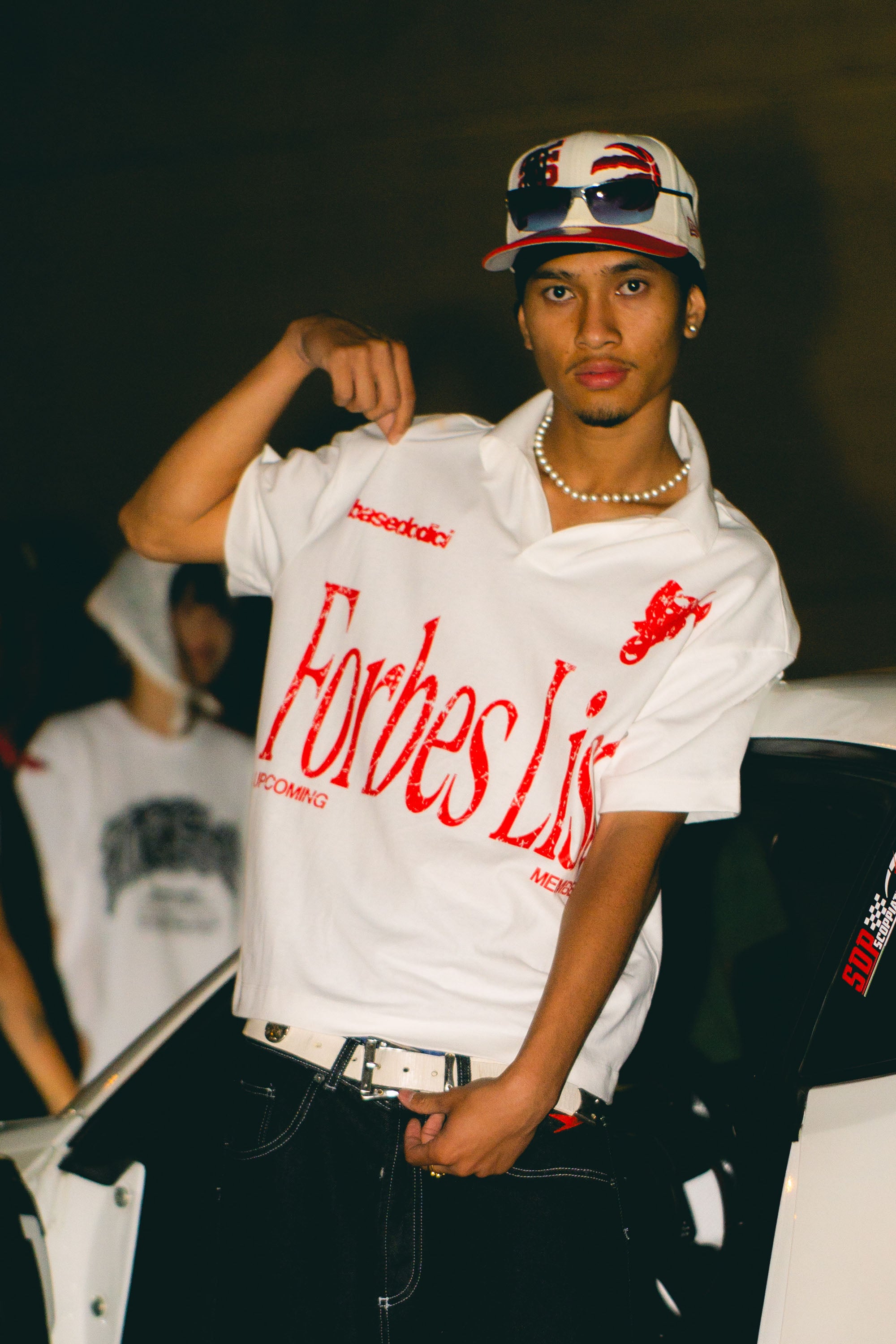 Forbes White “LIVE FAST” polo shirt