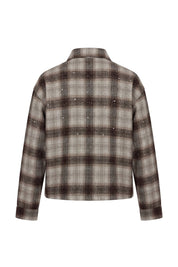 Flanella Shirt "RUDE DIAMOND" Rhinestones Sand