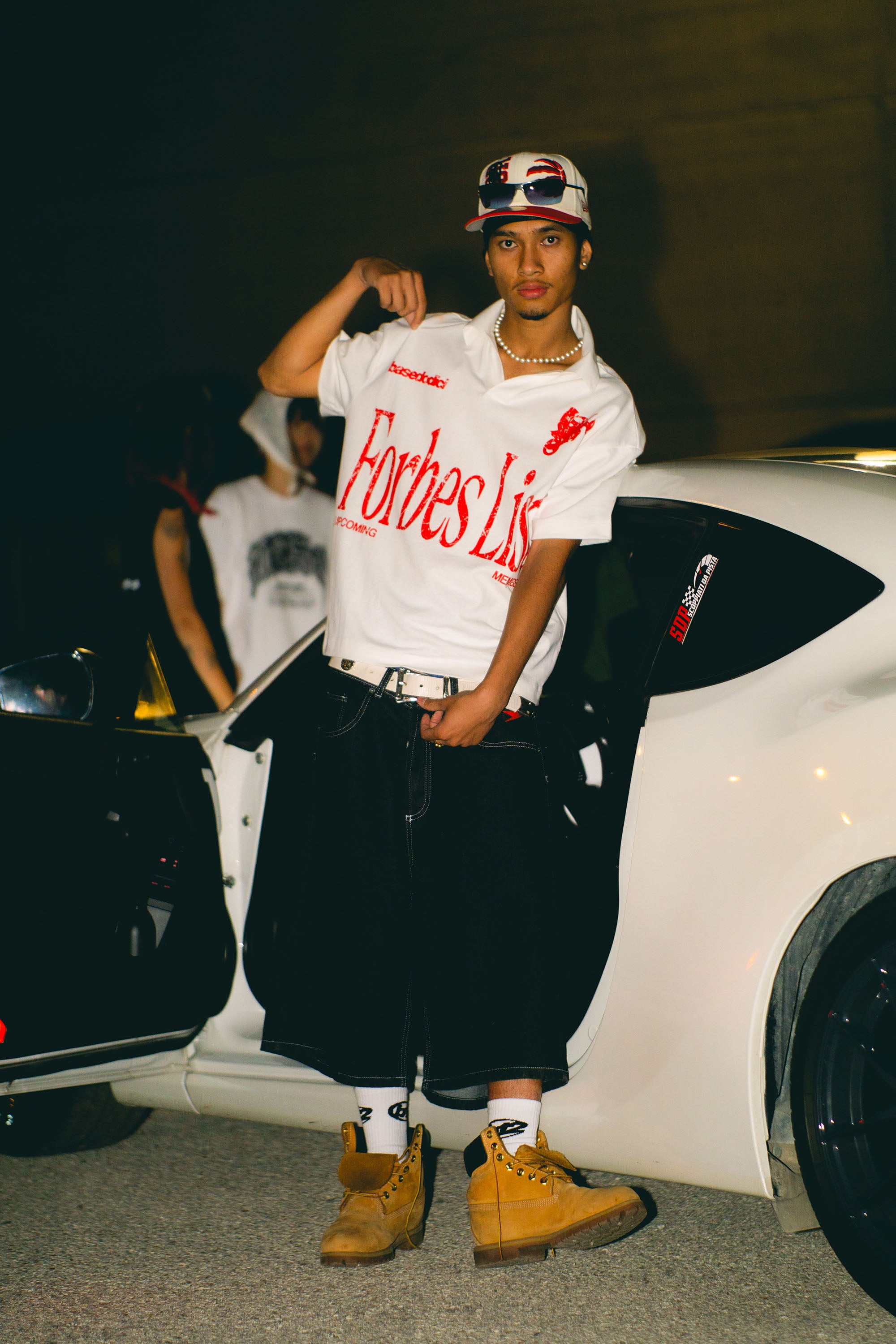 Forbes White “LIVE FAST” polo shirt