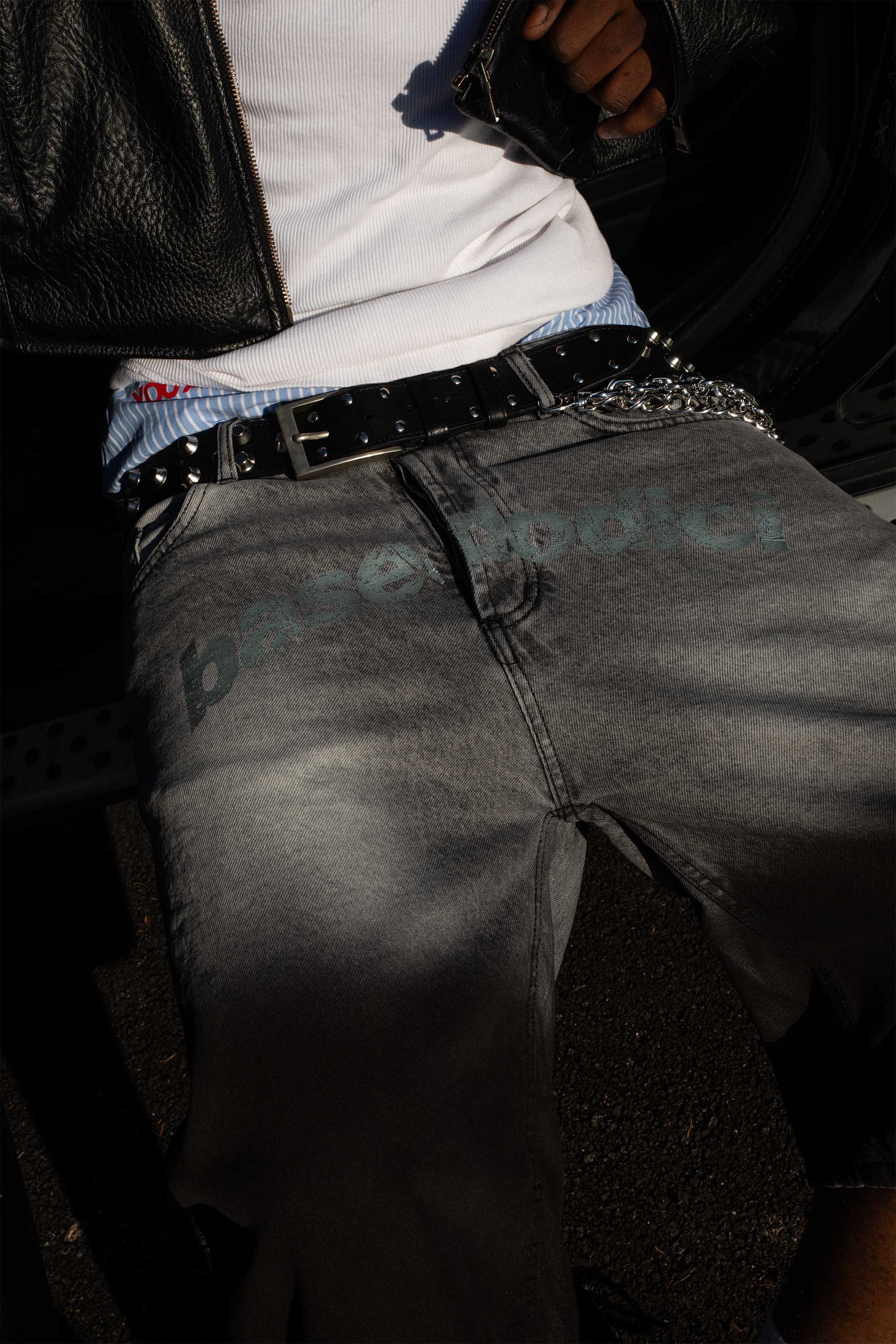 Jorts “CRUEL SEASON” Front Logo Faded Stone Washed