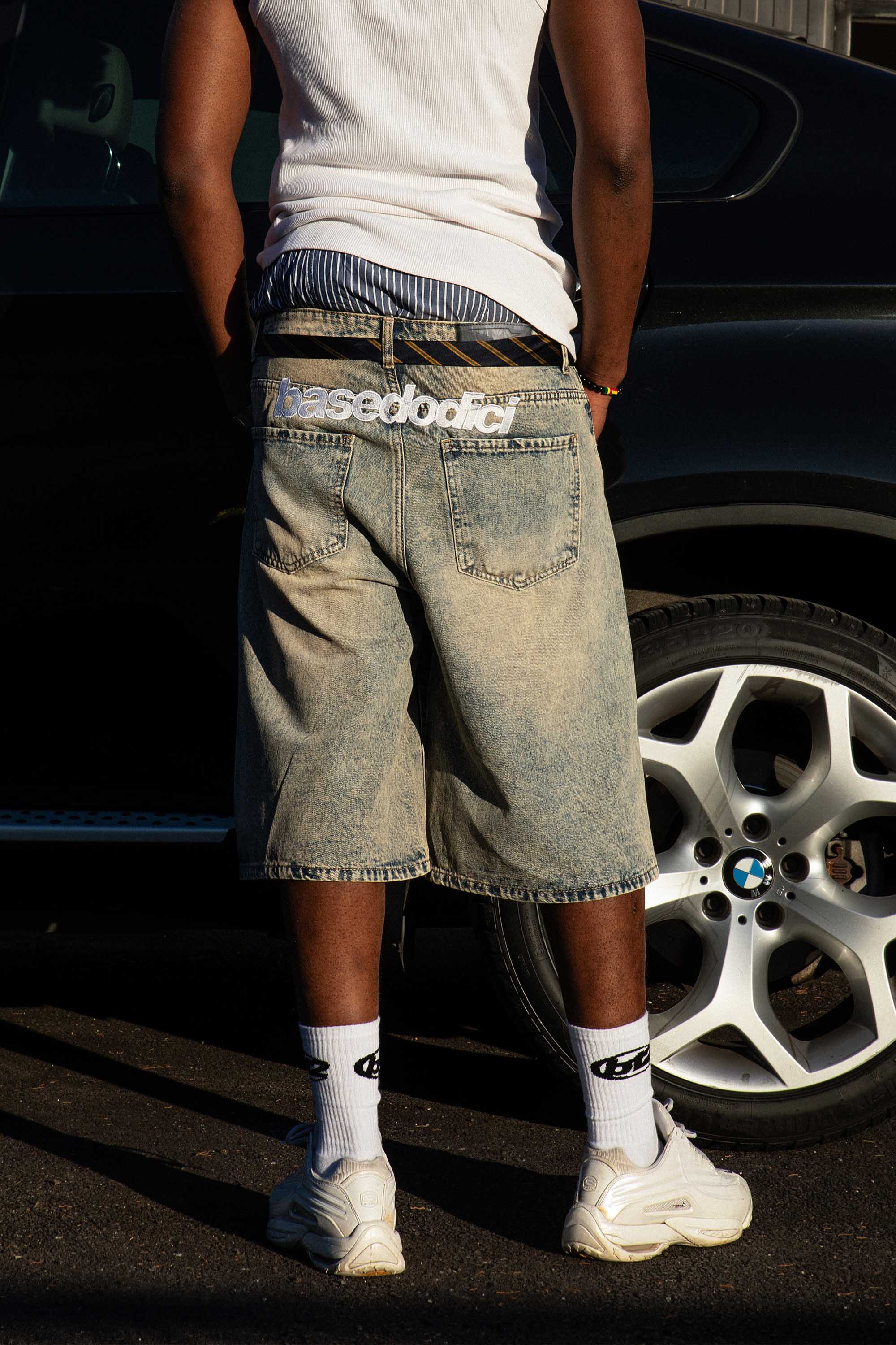 Jorts “CRUEL SEASON” Back Logo Vintage Washed