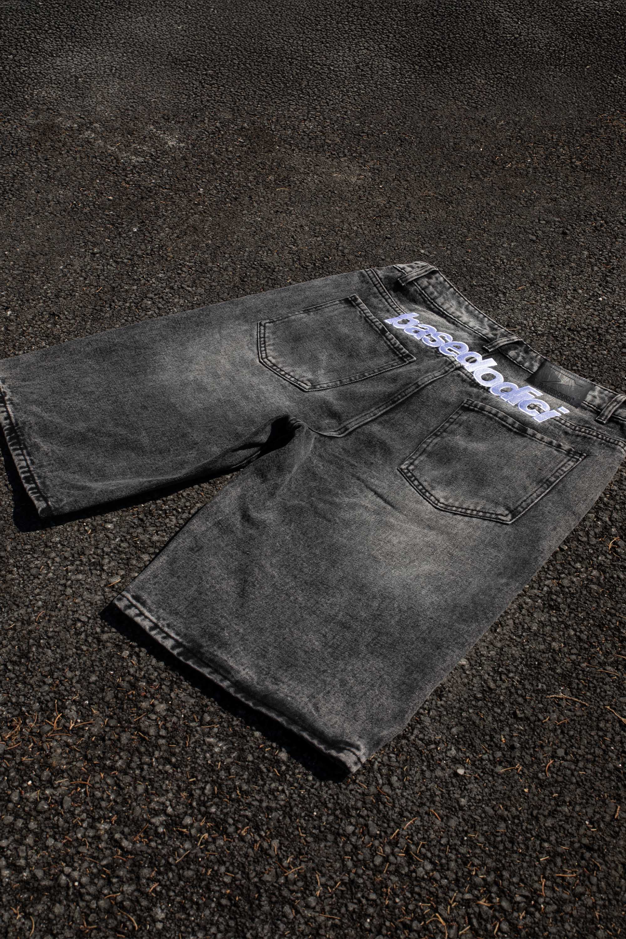 Jorts “CRUEL SEASON” Back Logo Black