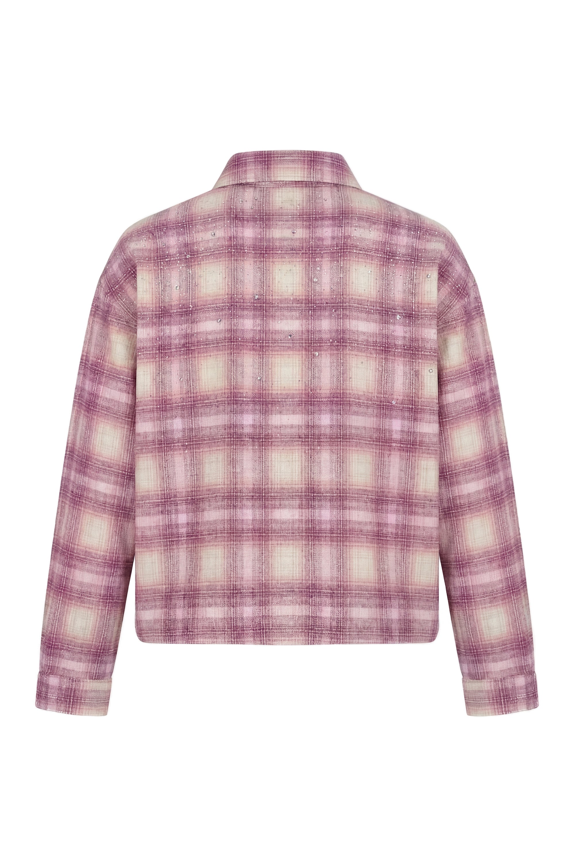 Flanella Shirt "RUDE DIAMOND" Rhinestones Pink