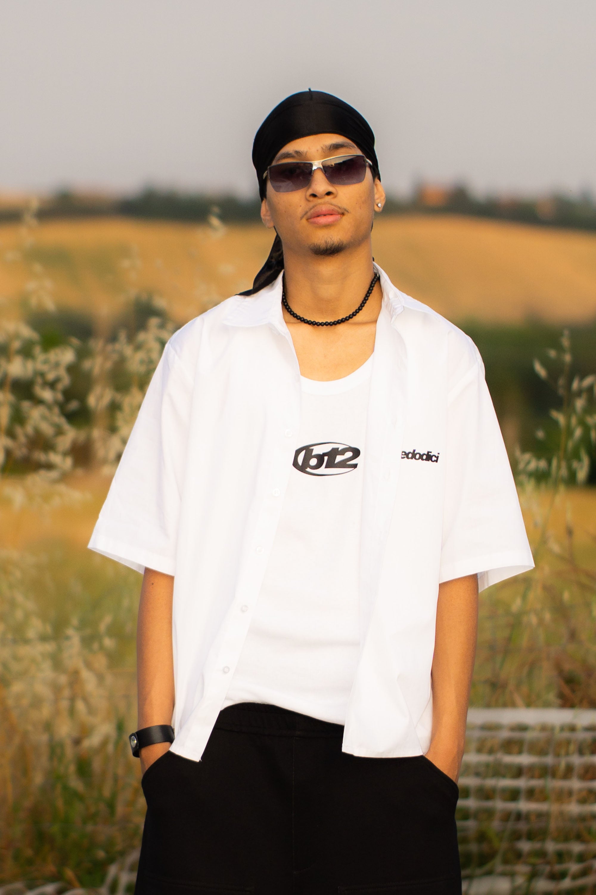 “LIVE FAST” Logo White Shirt