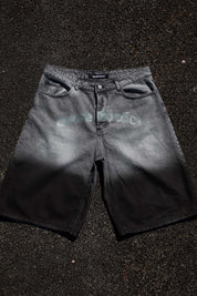 Jorts “CRUEL SEASON” Front Logo Faded Stone Washed