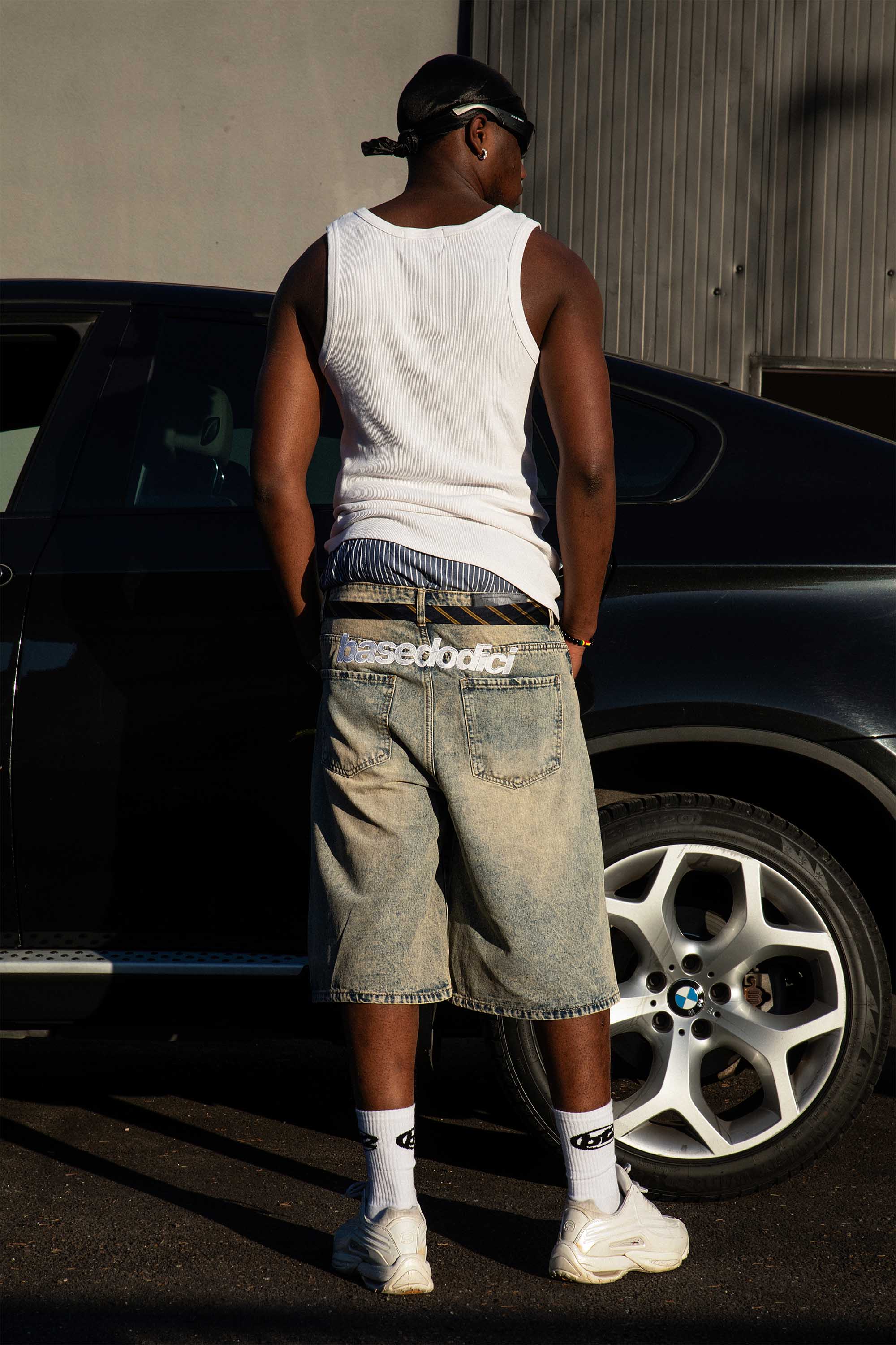 Jorts “CRUEL SEASON” Back Logo Vintage Washed
