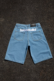 Jorts “CRUEL SEASON” Back Logo Light Blue