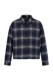 Flanella Shirt "RUDE DIAMOND" Rhinestones Blue
