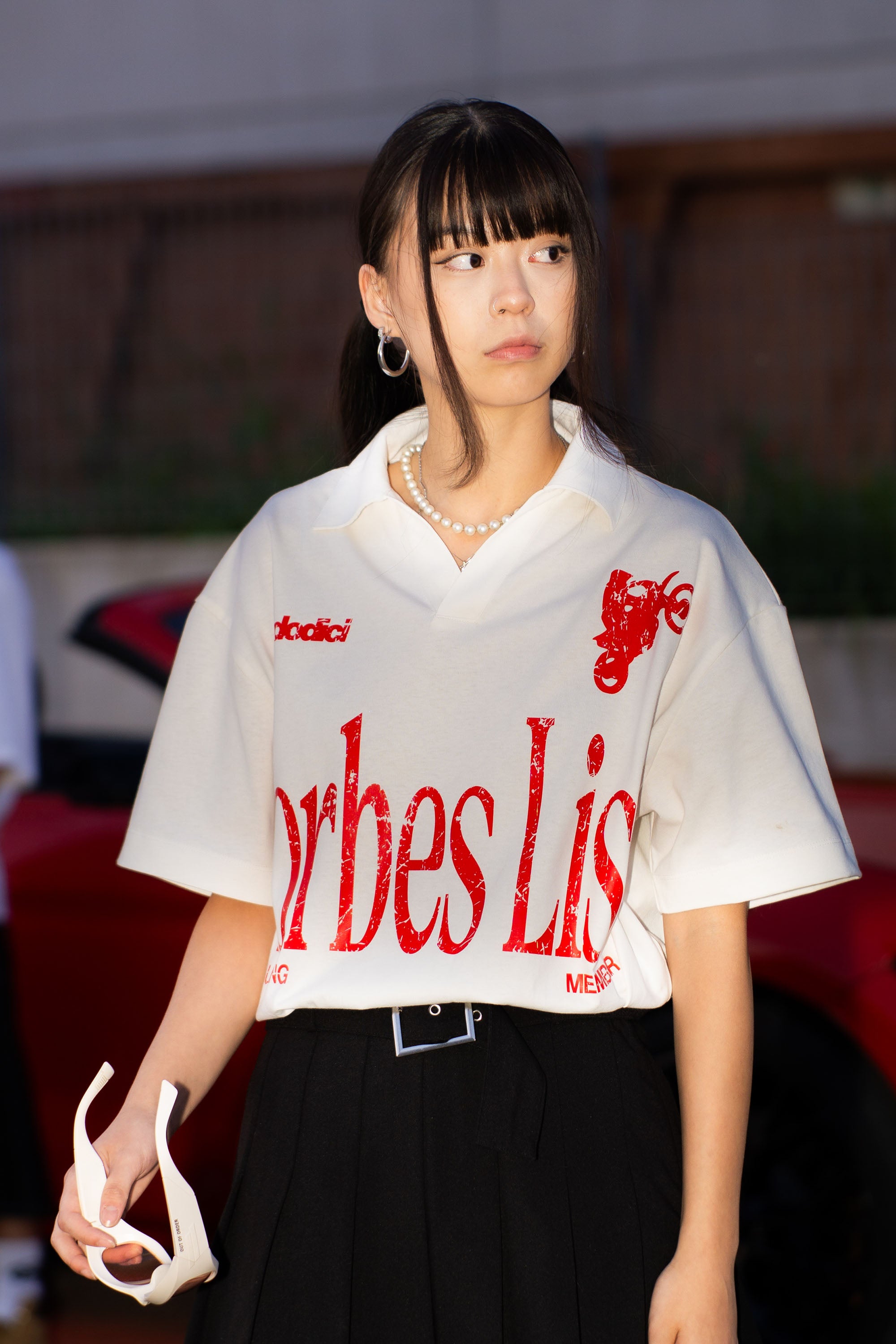 Forbes White “LIVE FAST” polo shirt