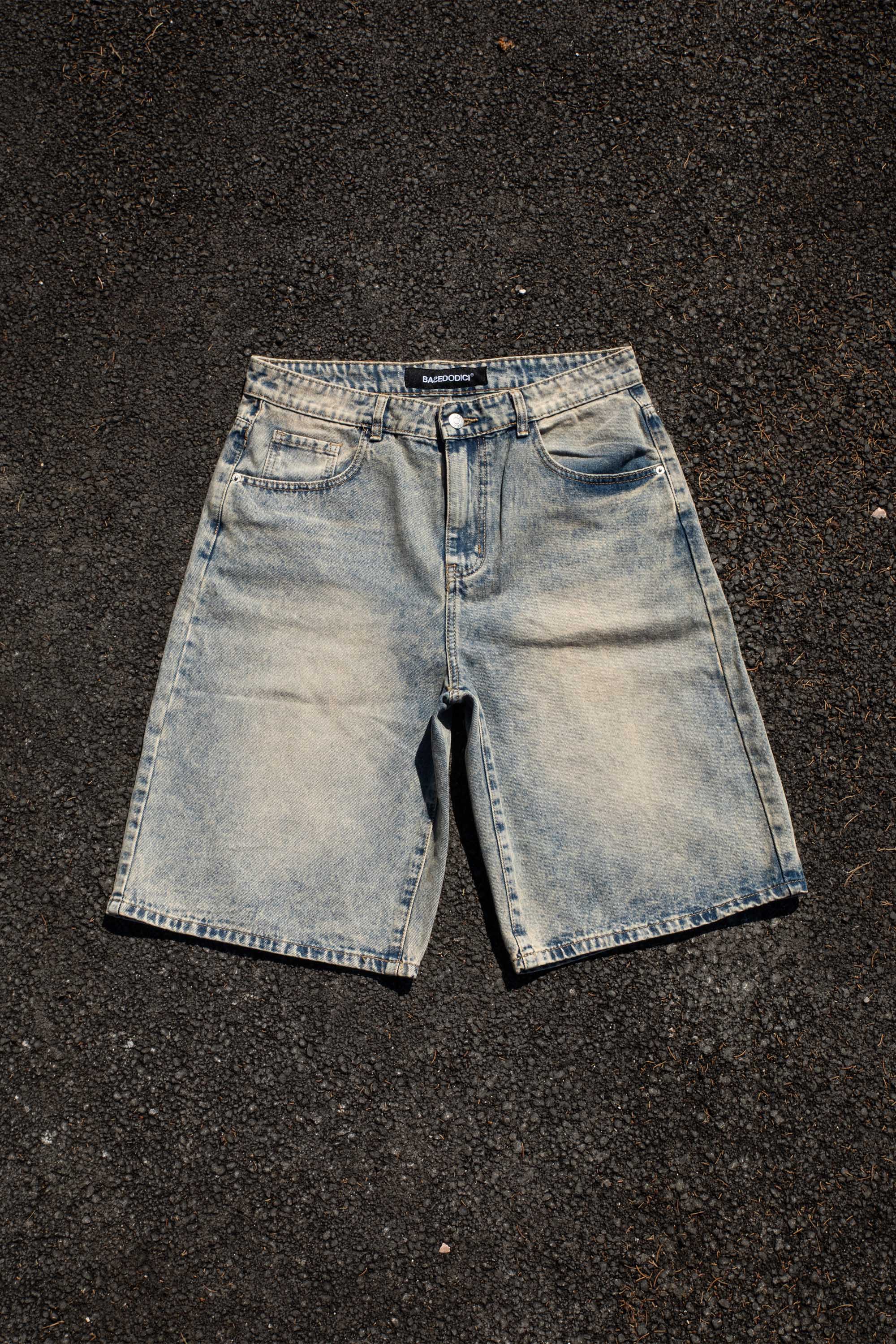 Jorts “CRUEL SEASON” Back Logo Vintage Washed
