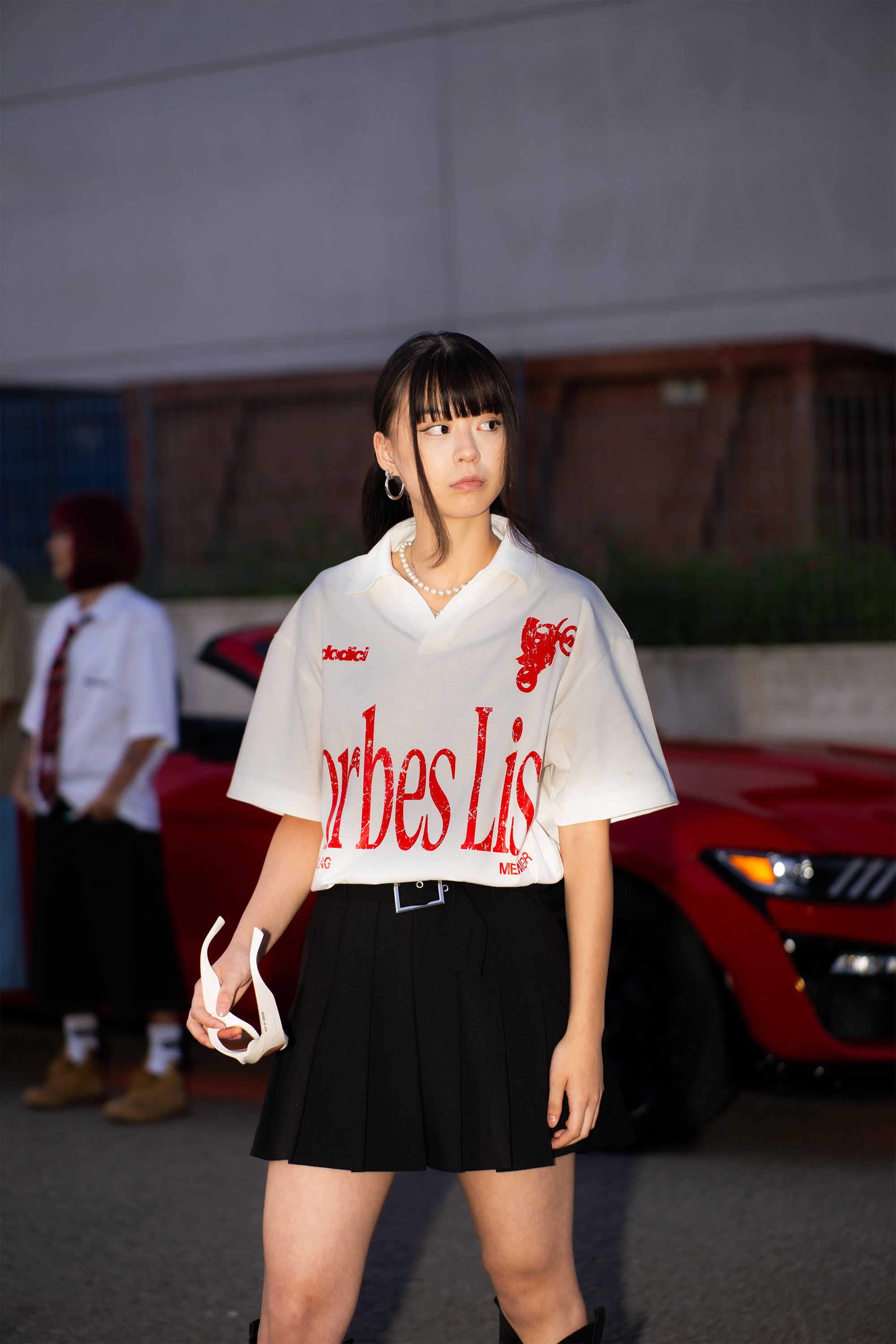 Forbes White “LIVE FAST” polo shirt