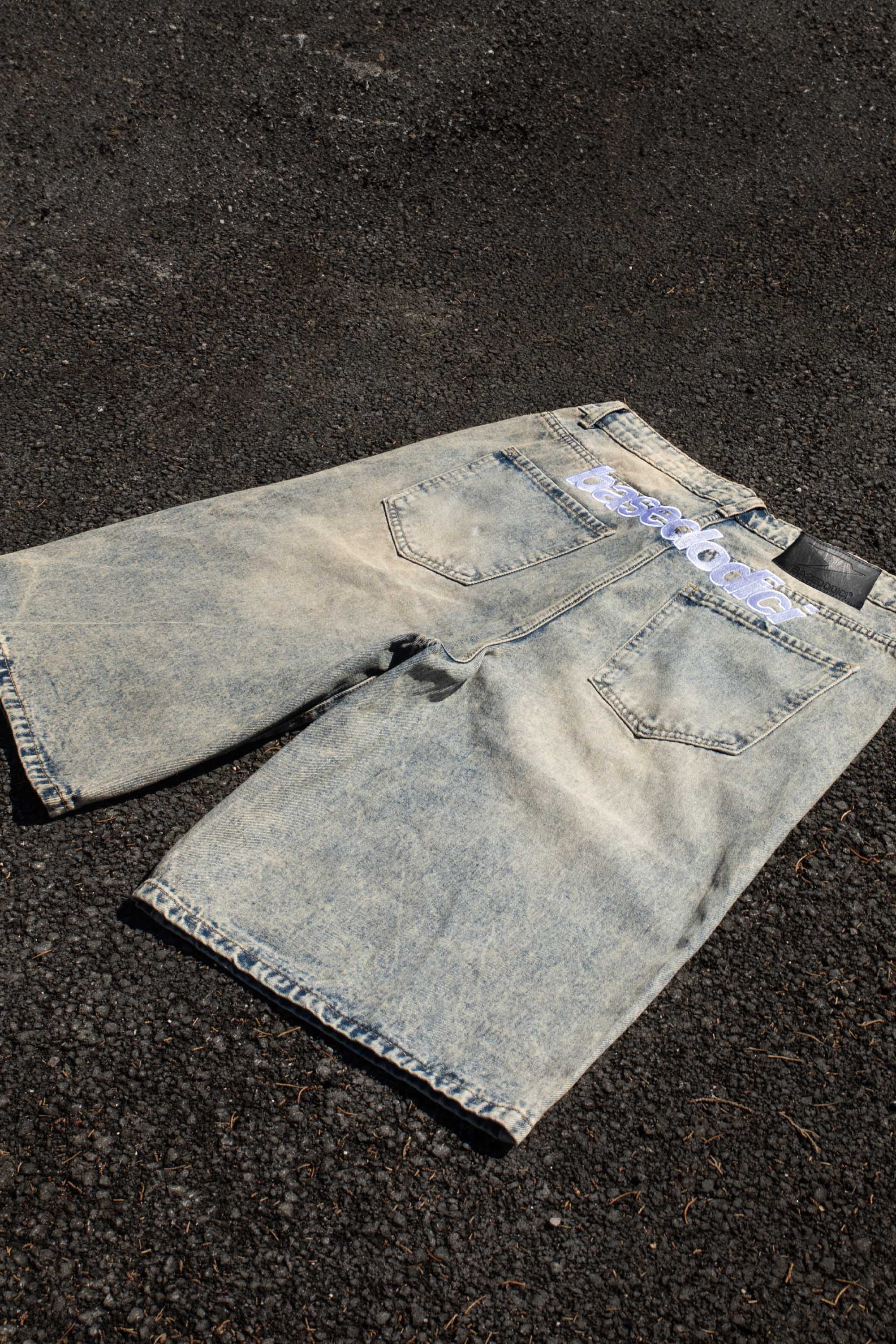 Jorts “CRUEL SEASON” Back Logo Vintage Washed