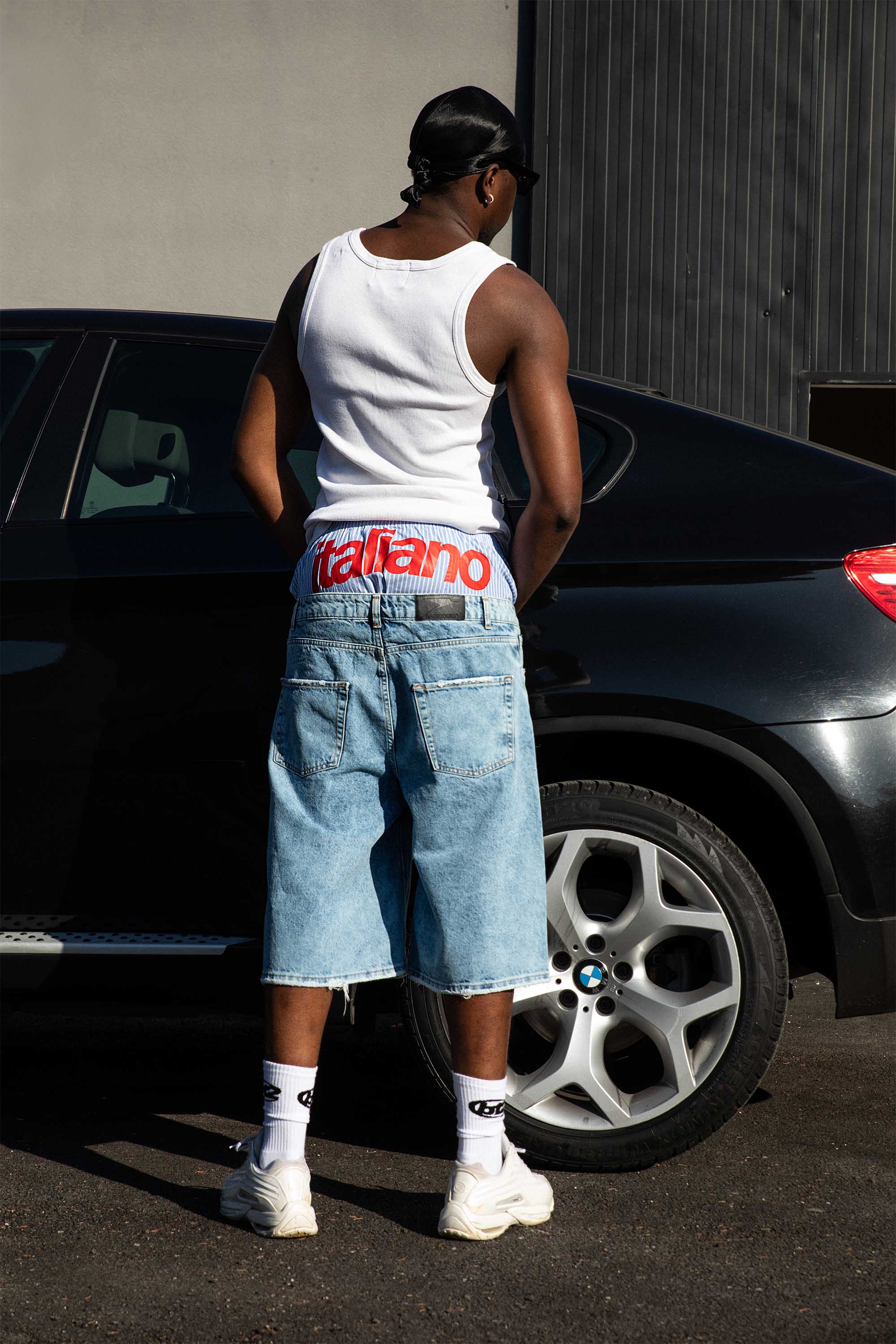Jorts “CRUEL SEASON” Front Logo Bleached Blue