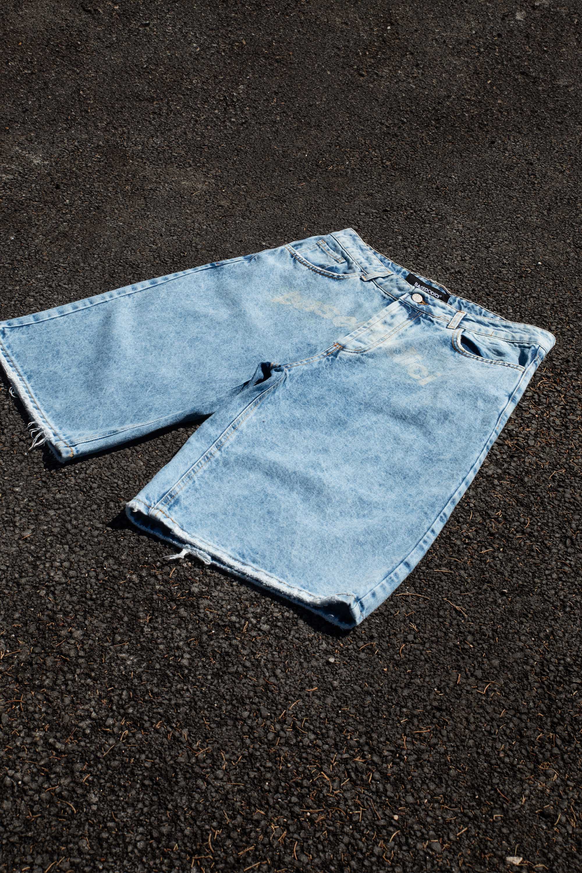 Jorts “CRUEL SEASON” Front Logo Bleached Blue