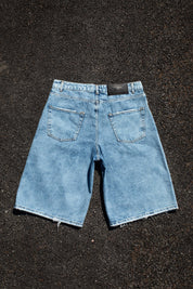 Jorts “CRUEL SEASON” Front Logo Bleached Blue