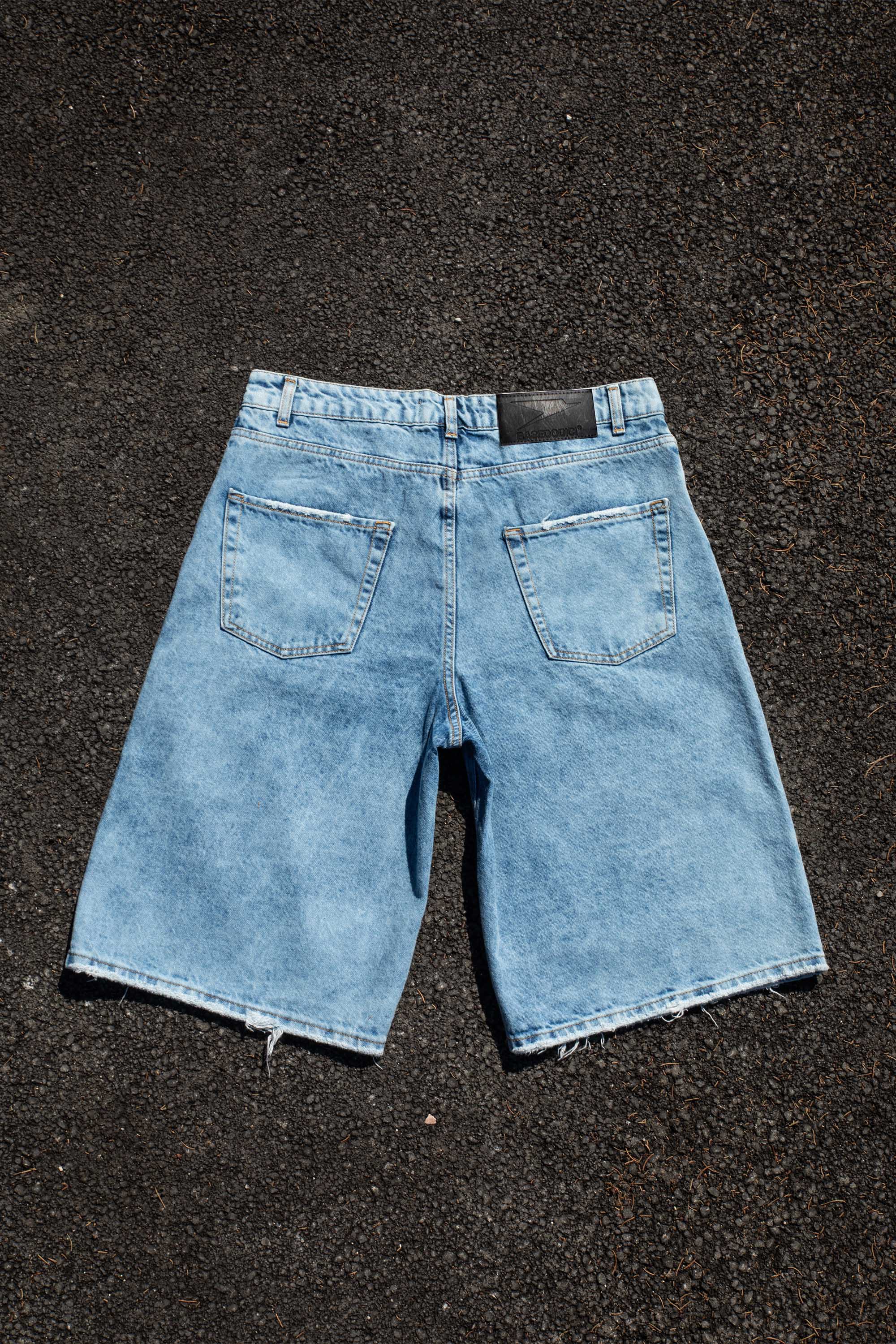 Jorts “CRUEL SEASON” Front Logo Bleached Blue