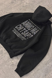 LIMITED EDITION - Hoodie “AMMO” CHI'T'SAP Black/Strass