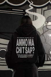 LIMITED EDITION - Hoodie “AMMO” CHI'T'SAP Black/Strass