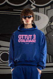 Hoodie "SAMURAIJAYxBASEDODICI" TuttoSbagliato Blue/Pink