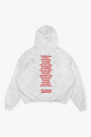 Hoodie “COMFY” FCK Ash Grey/Red