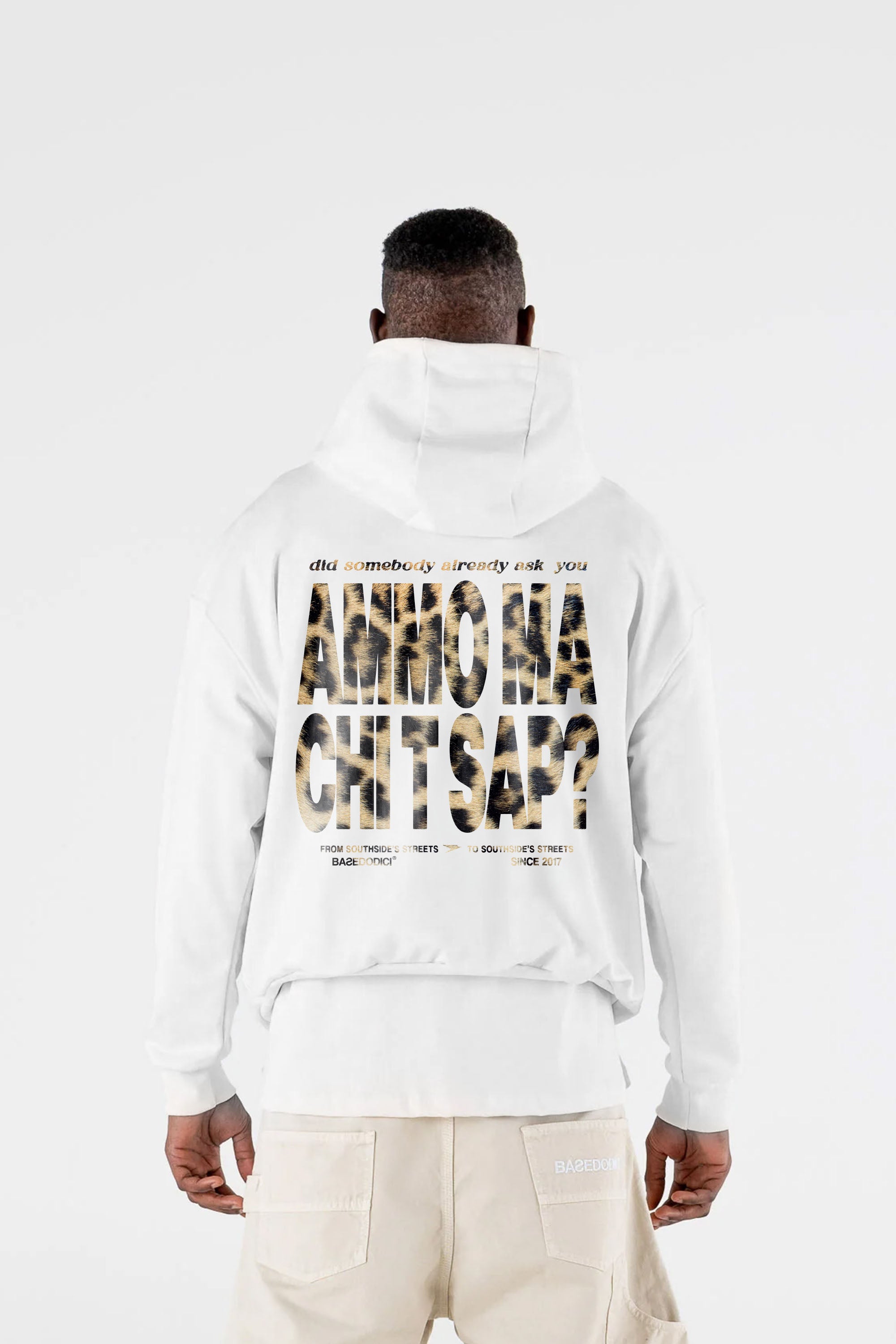 Hoodie “AMMO” CHI'T'SAP White/Animalier Yellow