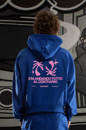 Hoodie "SAMURAIJAYxBASEDODICI" TuttoSbagliato Blue/Pink