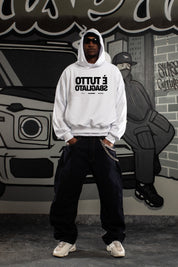 Hoodie "SAMURAIJAYxBASEDODICI" TuttoSbagliato White/Black