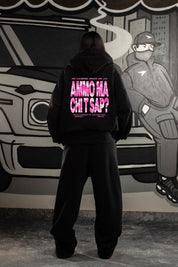Hoodie “AMMO” CHI'T'SAP Black/Camo Pink