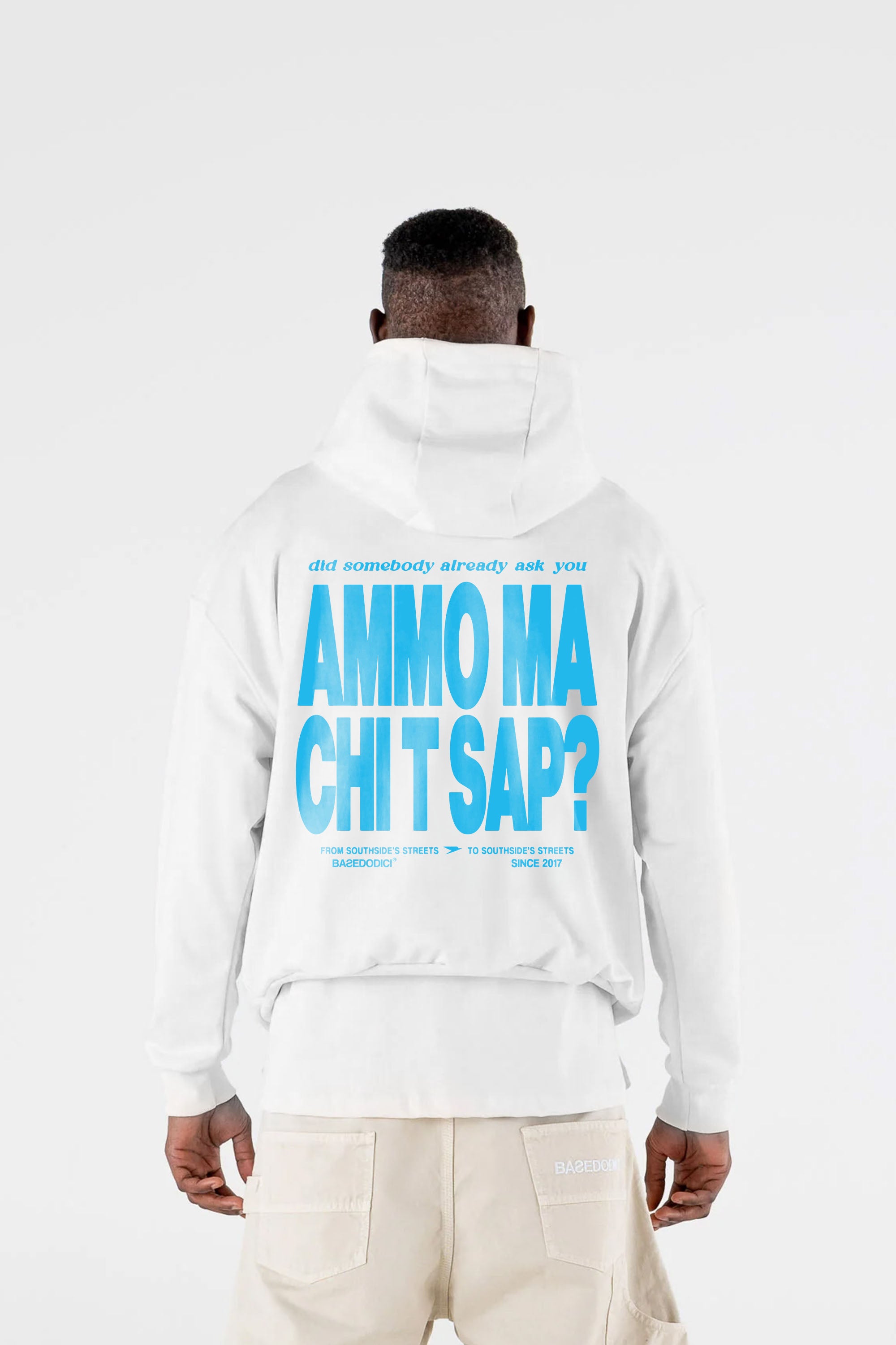 Hoodie “AMMO” CHI'T'SAP White/Azure