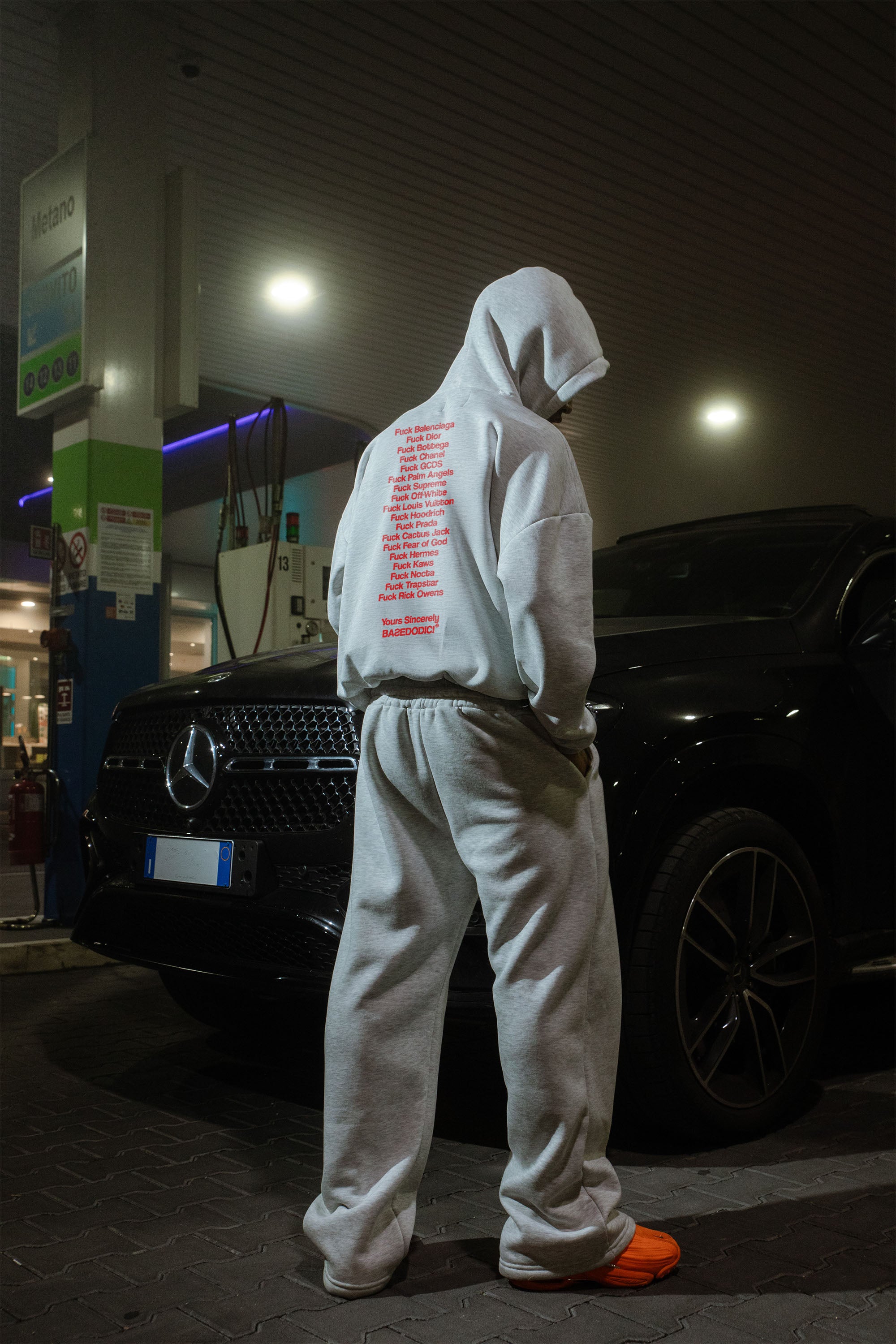 Hoodie “COMFY” FCK Ash Grey/Red