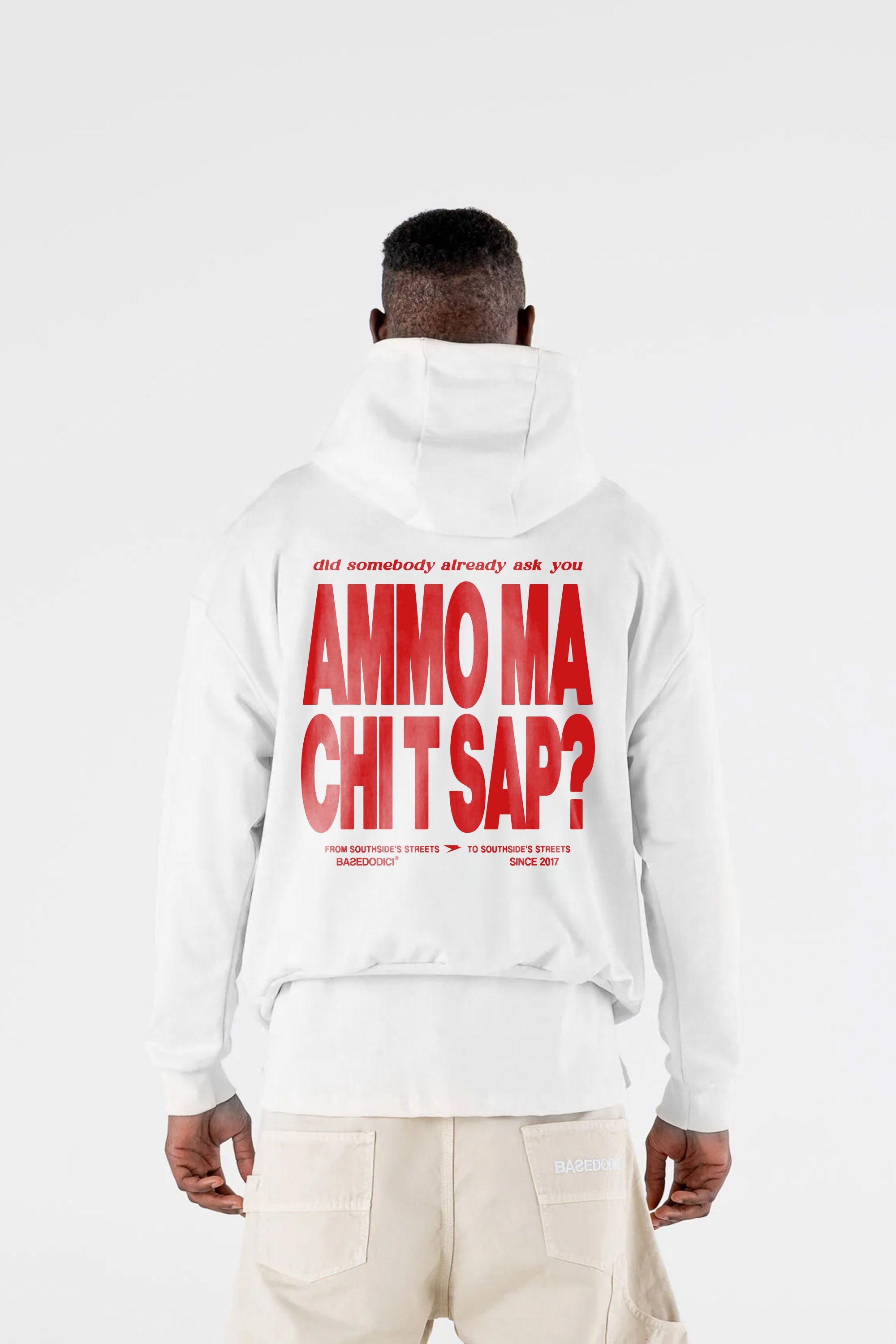 Hoodie “AMMO” CHI'T'SAP White/Red