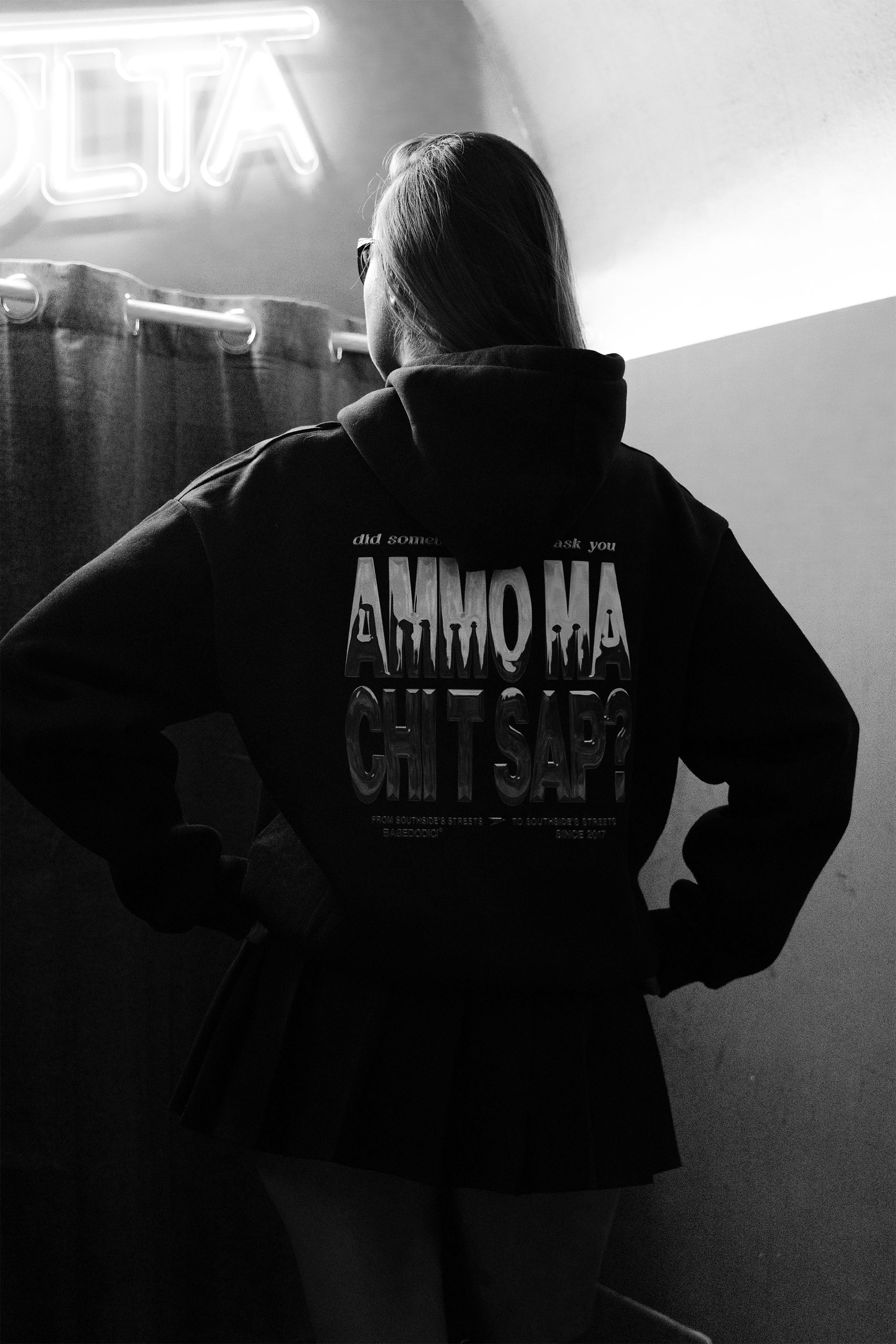 Hoodie “AMMO” CHI'T'SAP Black/Chrome