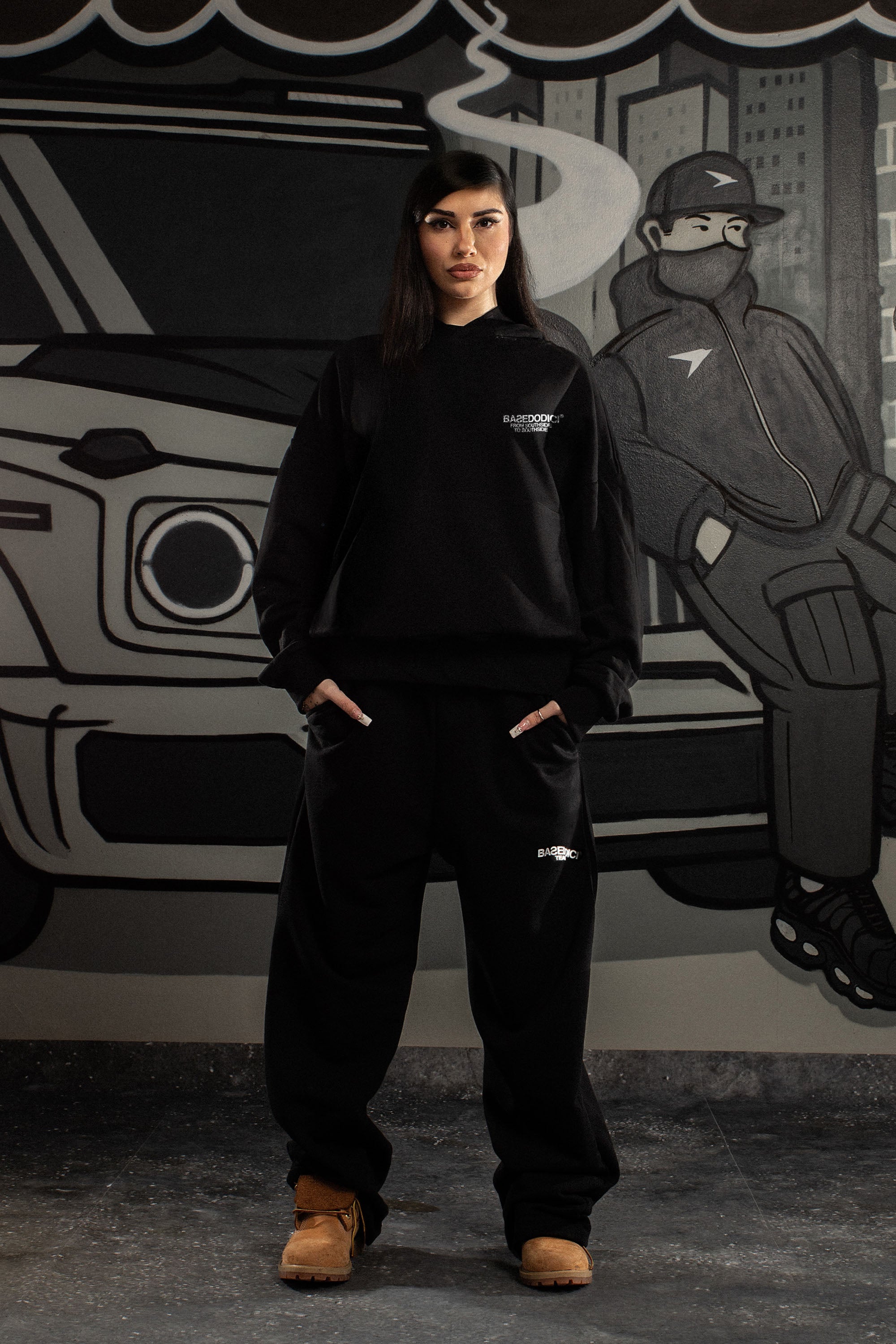 Hoodie “AMMO” CHI'T'SAP Black/Cow Grey