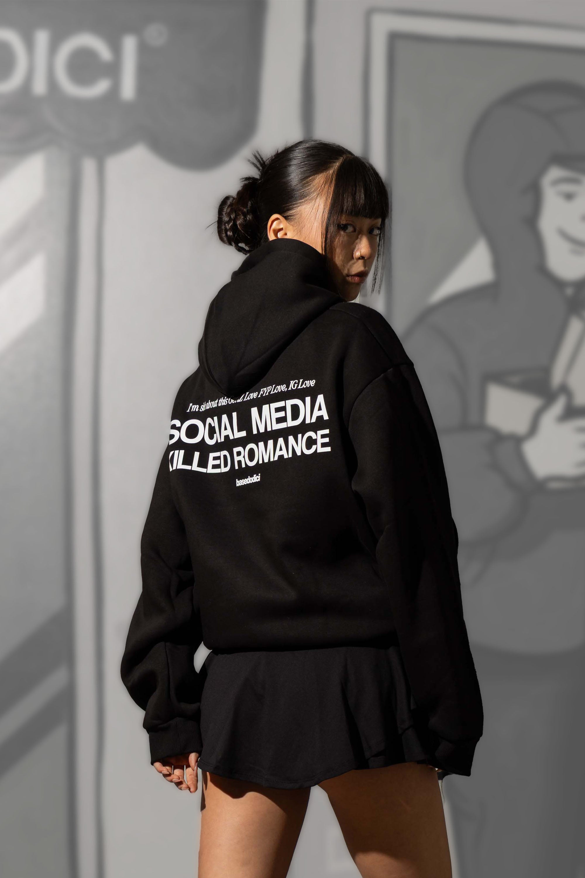 Hoodie “KILLED ROMANCE” Black/White