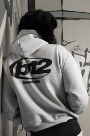 Hoodie "TEAM012" Back 12 AshGrey/Black