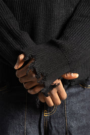 "RUDEBOY LDN" Knitwear Shoulder Logo Black