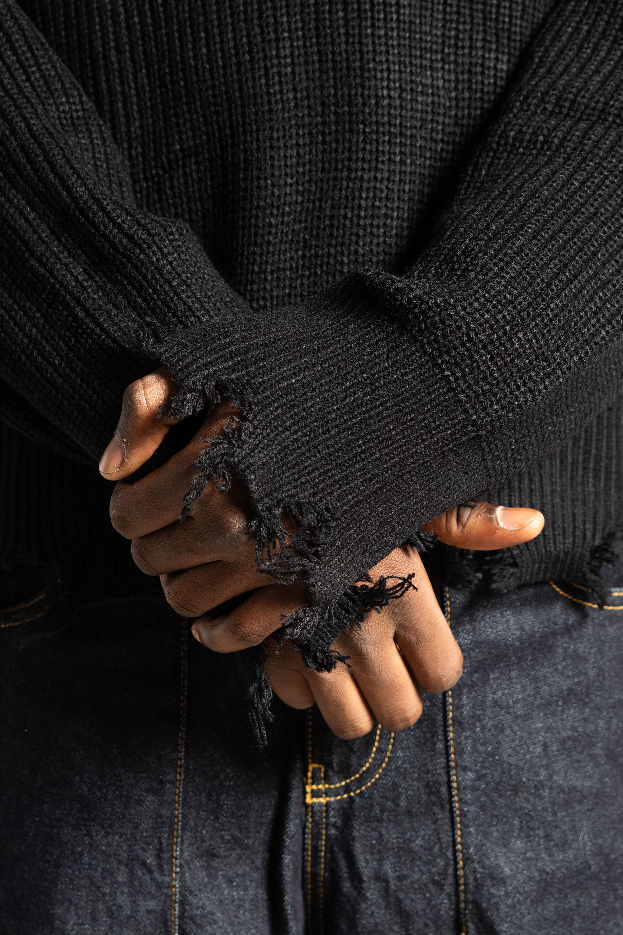 "RUDEBOY LDN" Knitwear Shoulder Logo Black