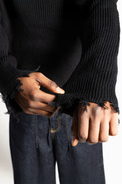 "RUDEBOY LDN" Knitwear Shoulder Logo Black