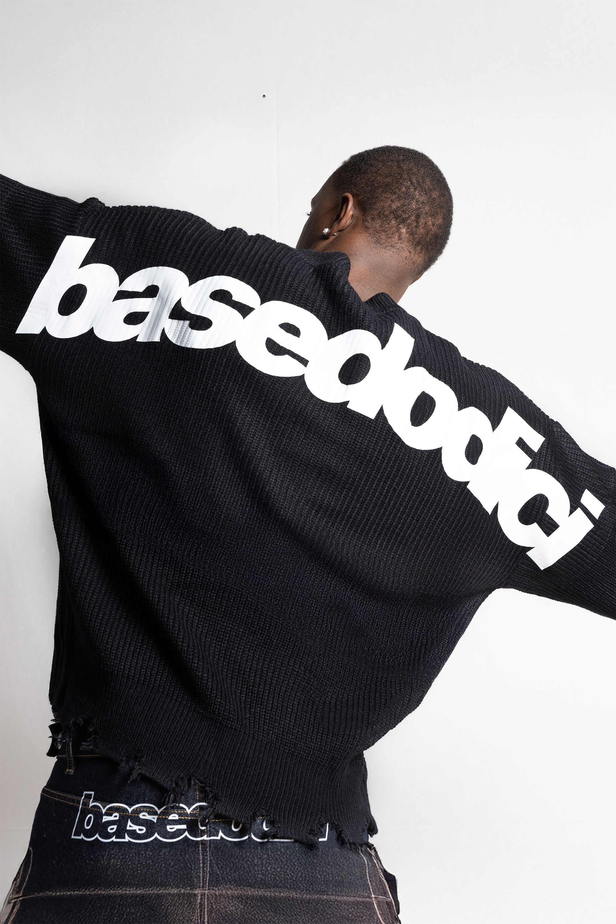 "RUDEBOY LDN" Knitwear Shoulder Logo Black