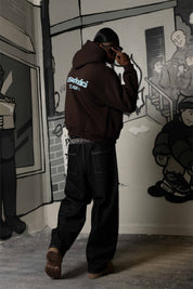 Hoodie "TEAM012" Back Logo Brown/Azure