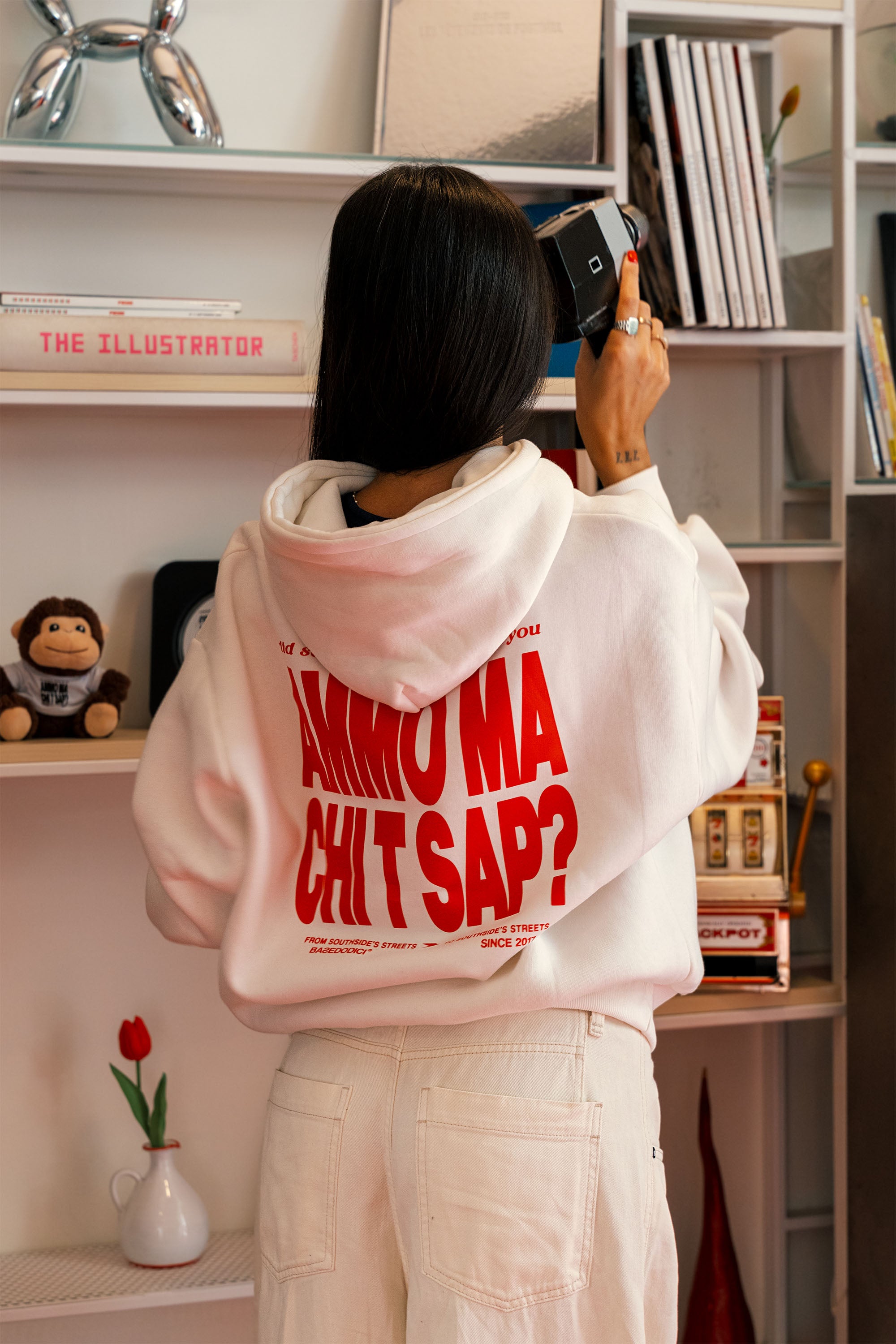 Hoodie “AMMO” CHI'T'SAP White/Red