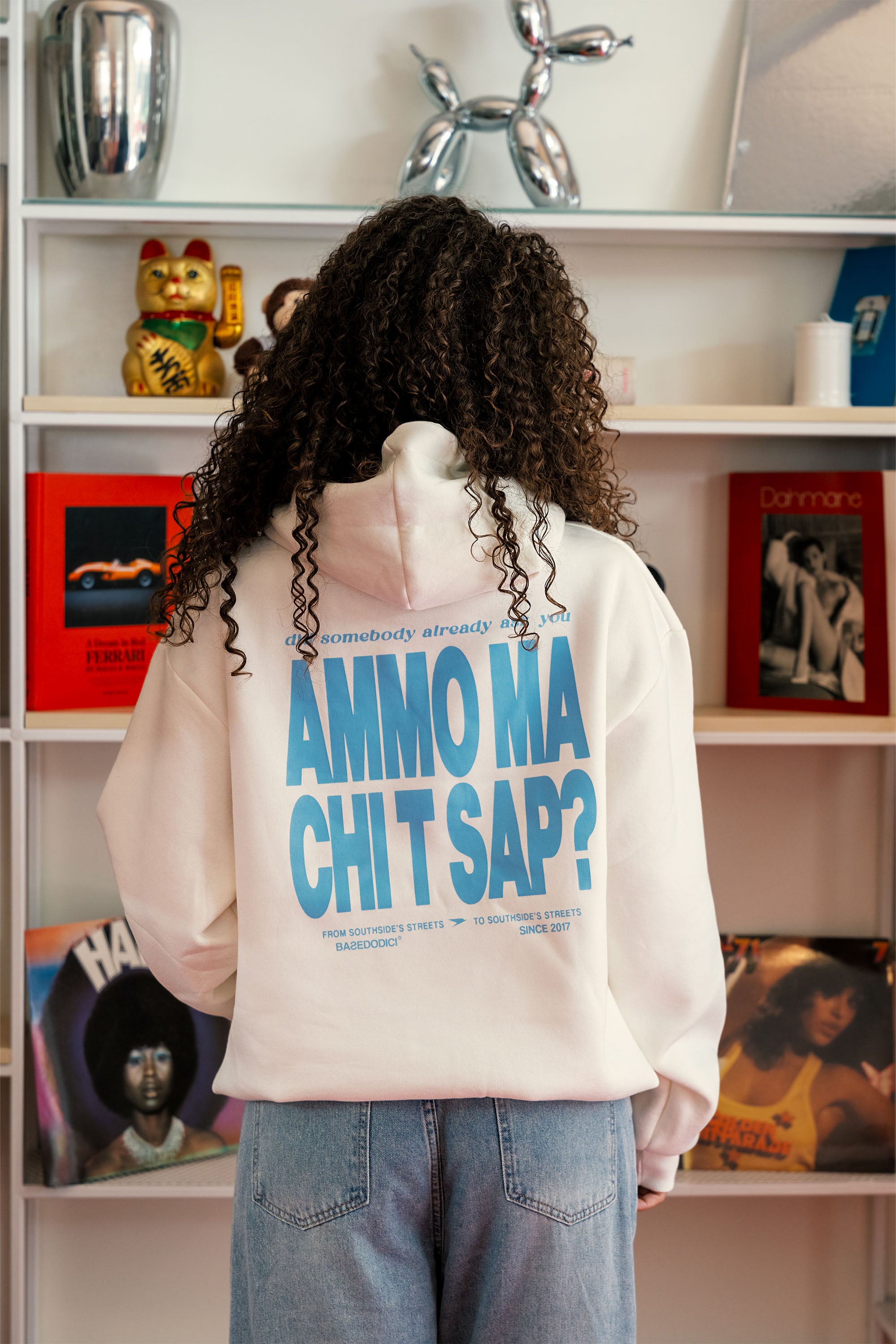 Hoodie “AMMO” CHI'T'SAP White/Azure