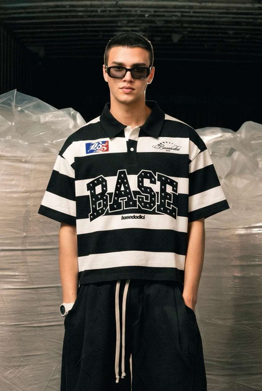 Polo "LAST DELIVERY" BASE Stripe White/Black