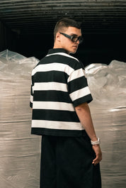 Polo "LAST DELIVERY" BASE Stripe White/Black