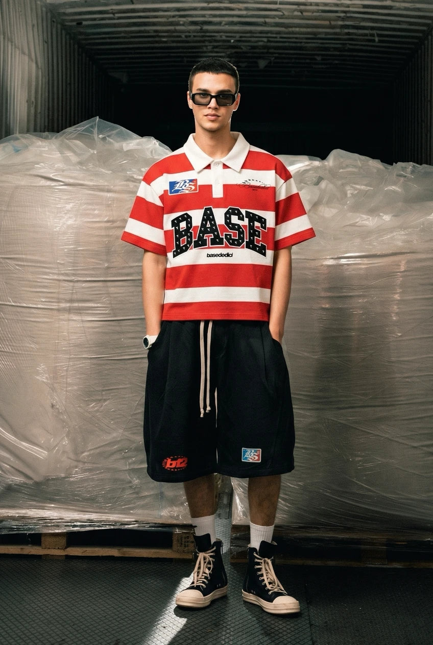 Polo "LAST DELIVERY" BASE Stripe White/Red