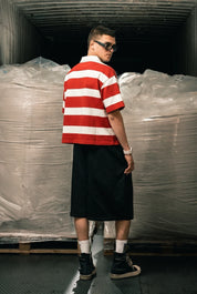 Polo "LAST DELIVERY" BASE Stripe White/Red