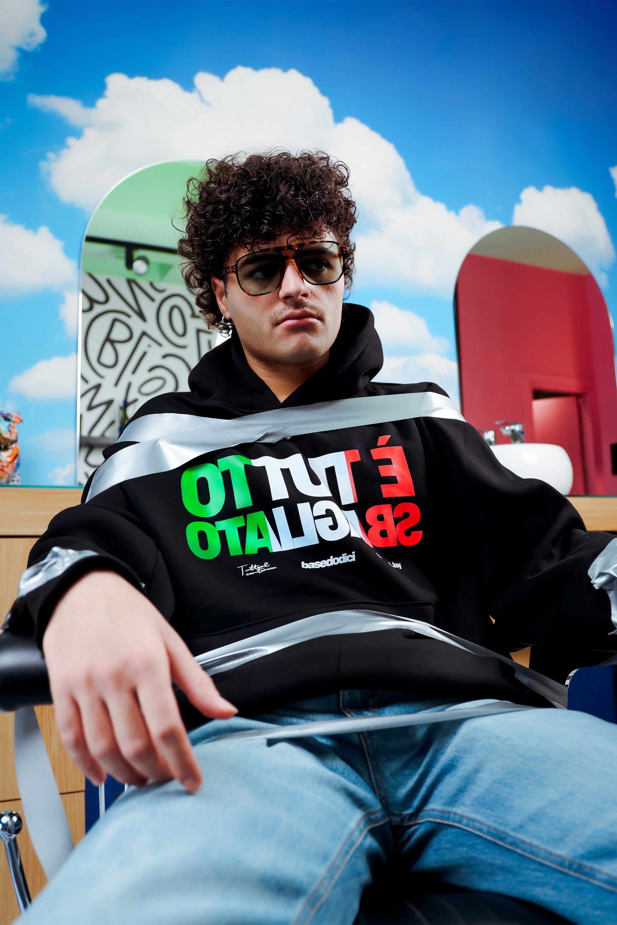 Hoodie "SAMURAIJAYxBASEDODICI" TuttoSbagliato Black/ITA