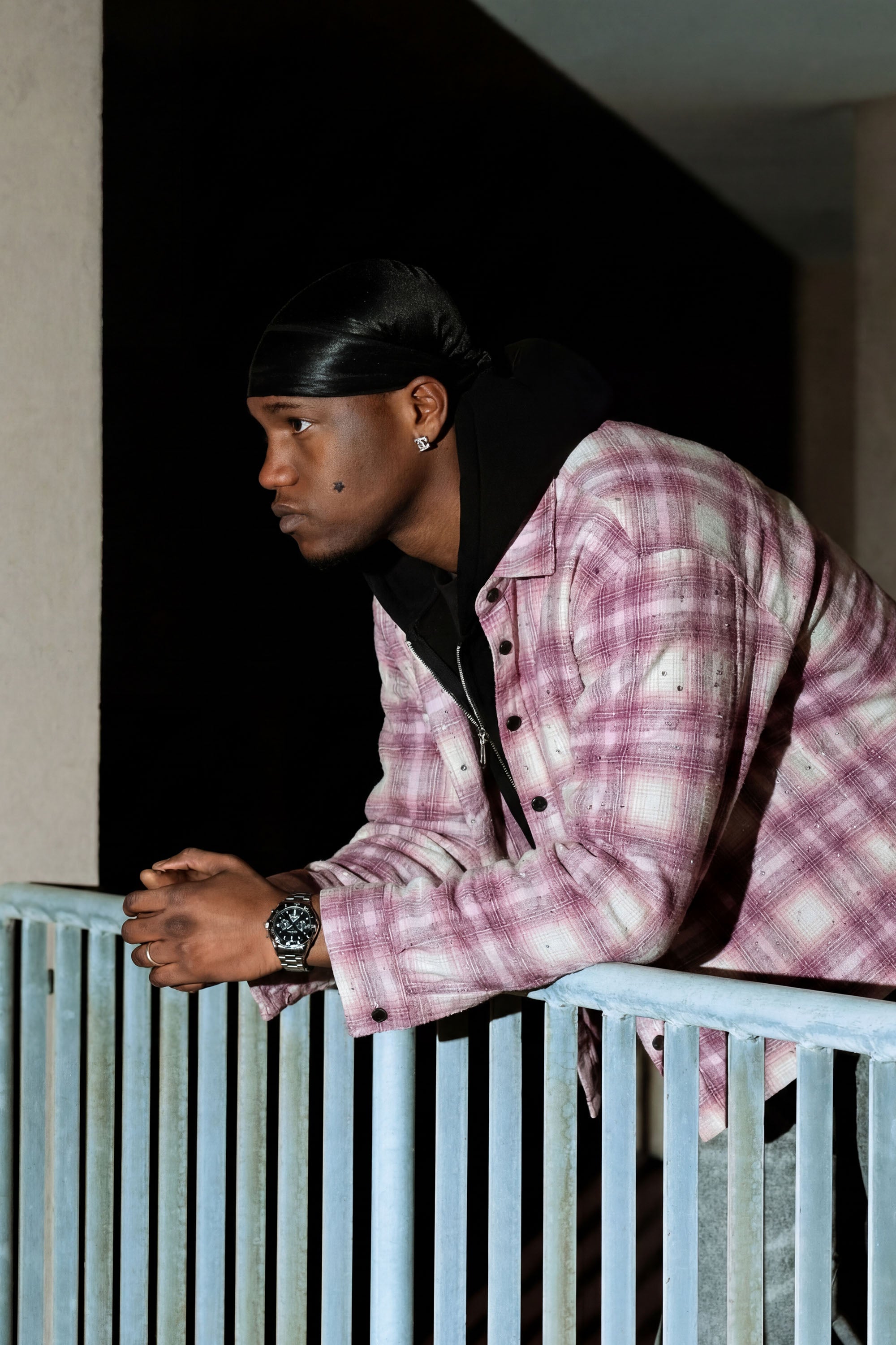 Flanella Shirt "RUDE DIAMOND" Rhinestones Pink