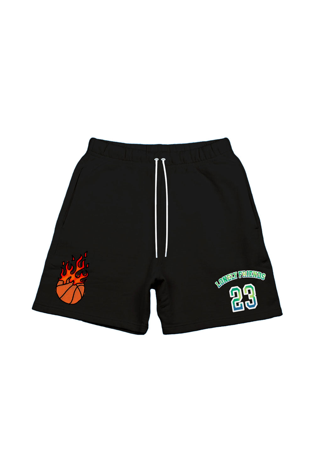 Fleece Short "LONELYFRIENDS" Black